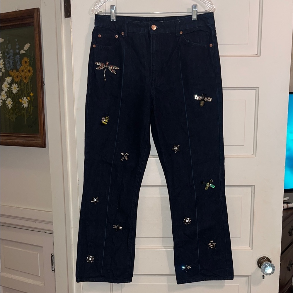 Embellished Dark Blue Jeans